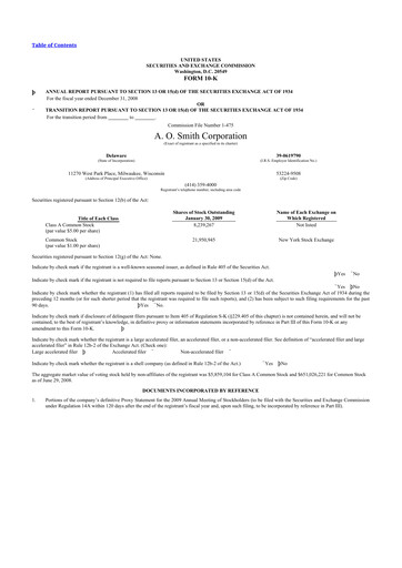 Thumbnail A. O. Smith 10-K Annual Report 