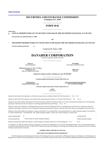 Thumbnail Danaher 10-K Annual Report 