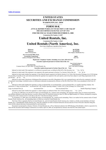 Thumbnail United Rentals
 10-K Annual Report 