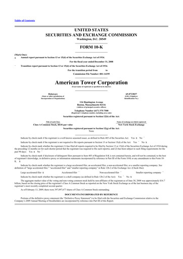 Thumbnail American Tower 10-K Annual Report 