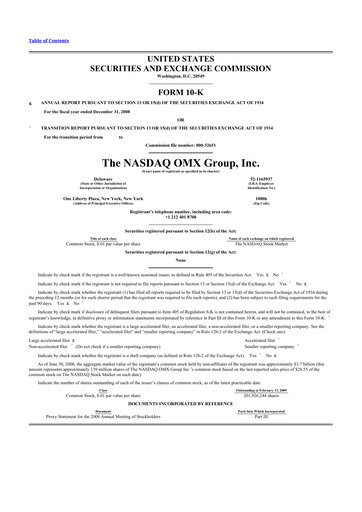 Thumbnail Nasdaq 10-K Annual Report 