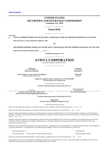 Thumbnail Avista
 10-K Annual Report 