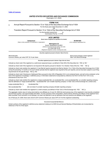 Thumbnail Chubb 10-K Annual Report 