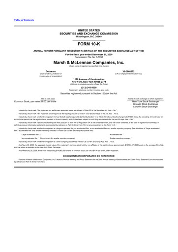 Thumbnail Marsh & McLennan Companies 10-K Annual Report 