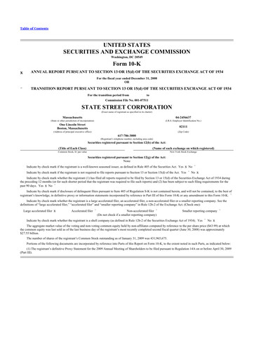 Thumbnail State Street Corporation
 10-K Annual Report 