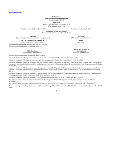 Thumbnail Jones Lang LaSalle 10-K Annual Report 