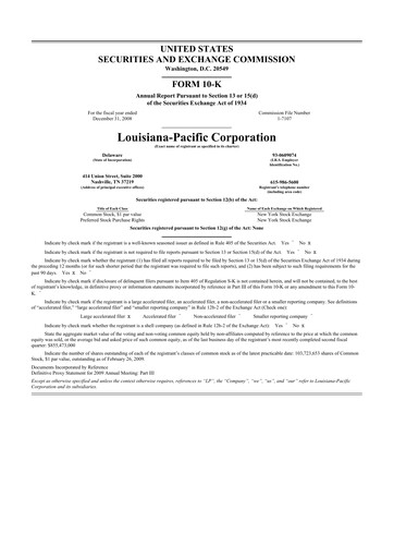 Thumbnail Louisiana-Pacific
 10-K Annual Report 