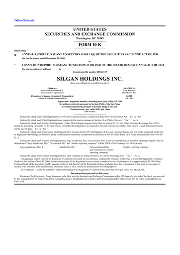Thumbnail Silgan Holdings
 10-K Annual Report 
