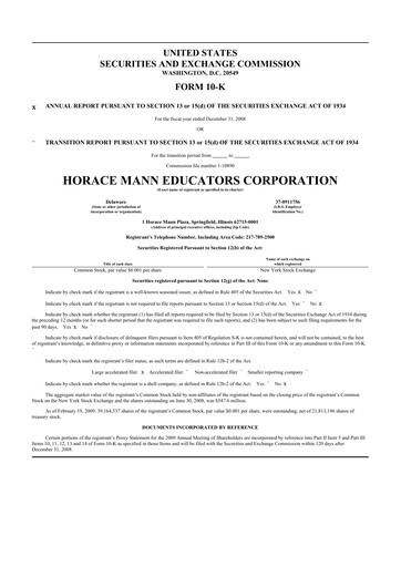 Thumbnail Horace Mann Educators 10-K Annual Report 