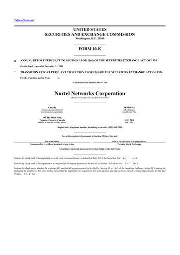 Thumbnail Nortel Networks 10-K Annual Report 