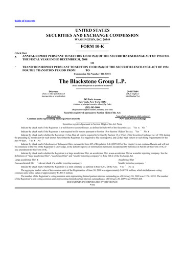 Thumbnail Blackstone Group 10-K Annual Report 