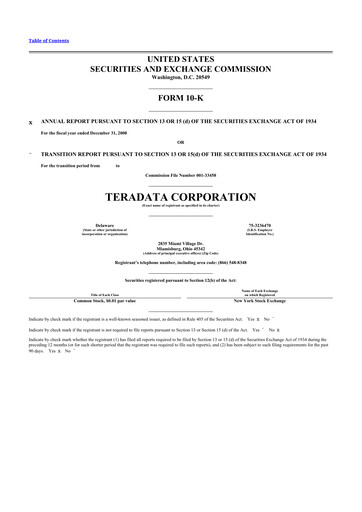 Thumbnail Teradata 10-K Annual Report 