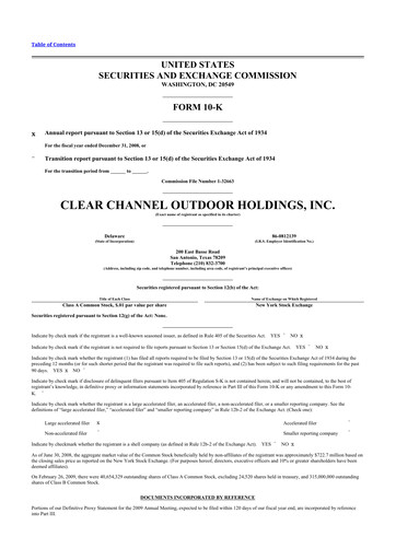 Thumbnail Clear Channel Outdoor
 10-K Annual Report 