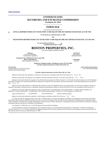 Thumbnail BXP, Inc.
 10-K Annual Report 