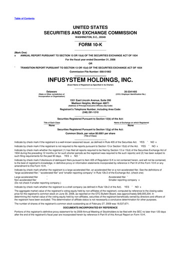 Thumbnail InfuSystem 10-K Annual Report 