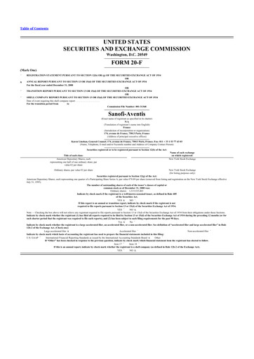 Thumbnail Sanofi 20-F Annual Report 