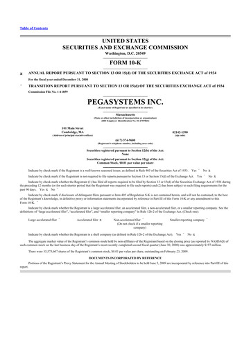 Thumbnail Pegasystems 10-K Annual Report 