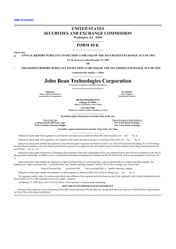 Thumbnail JBT Marel Corporation 10-K Annual Report 