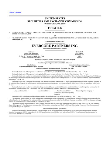 Thumbnail Evercore 10-K Annual Report 