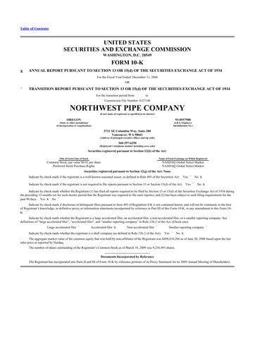 Thumbnail Northwest Pipe Company
 10-K Annual Report 