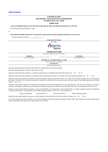 Thumbnail Ameris Bancorp
 10-K Annual Report 