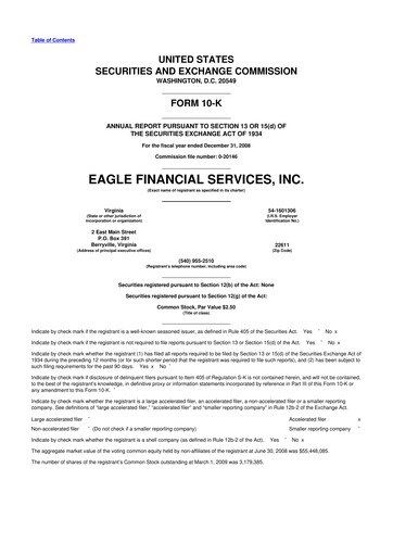 Miniature Eagle Financial Services 10-K Rapport annuel 