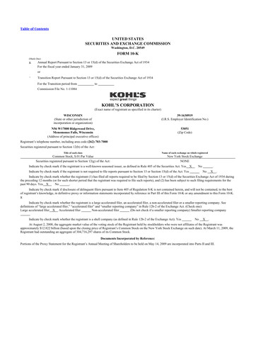 Thumbnail Kohl's
 10-K Annual Report 