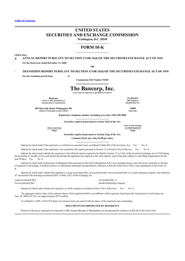 Vorschaubild The Bancorp, Inc. 10-K Jahresbericht 
