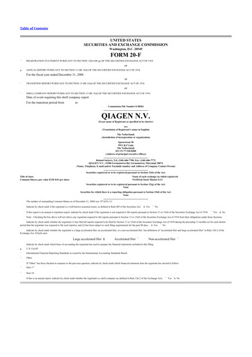 Thumbnail Qiagen  20-F Annual Report 