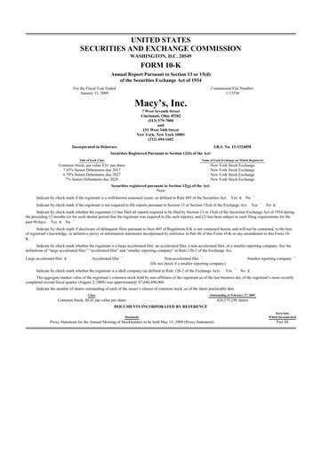 Thumbnail Macy's
 10-K Annual Report 