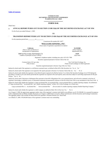 Thumbnail Williams-Sonoma 10-K Annual Report 