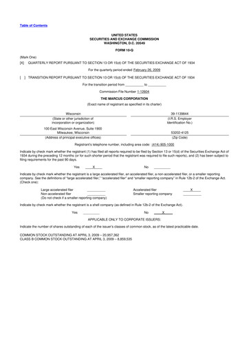 Thumbnail Marcus Corporation
 10-Q Quarterly Report FY 