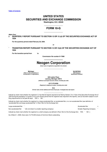 Vorschaubild Neogen 10-Q Quartalsbericht  