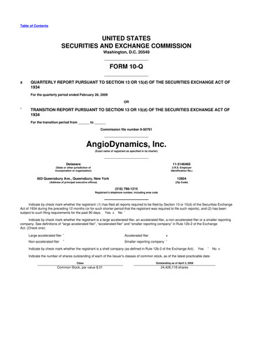 Thumbnail AngioDynamics 10-Q Quarterly Report FY 