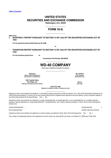 Thumbnail WD-40 Company
 10-Q Quarterly Report FY 