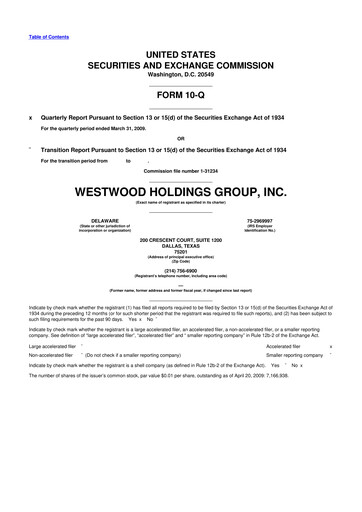Thumbnail Westwood Holdings Group 10-Q Quarterly Report FY 