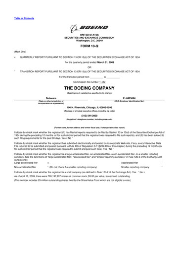 Miniature Boeing 10-Q Rapport trimestriel  