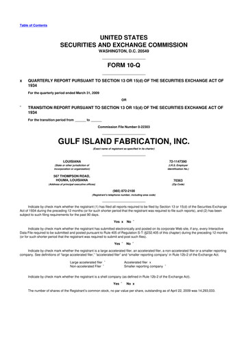 Thumbnail Gulf Island Fabrication
 10-Q Quarterly Report FY 