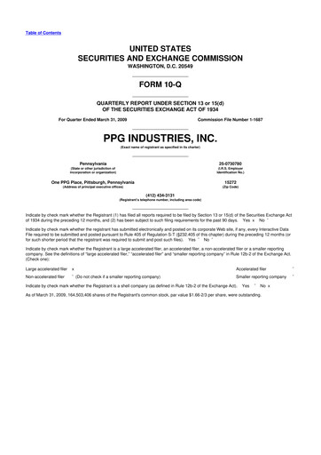 Thumbnail PPG Industries
 10-Q Quarterly Report FY 