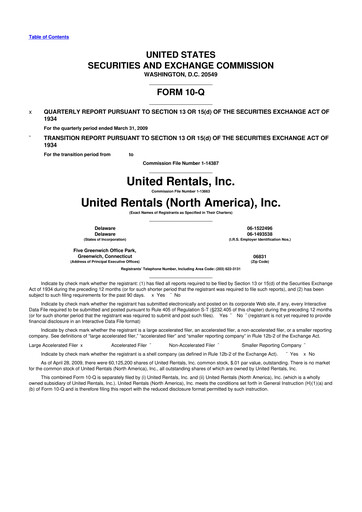 Vorschaubild United Rentals
 10-Q Quartalsbericht  