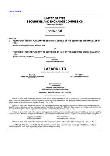 Thumbnail Lazard 10-Q Quarterly Report FY 