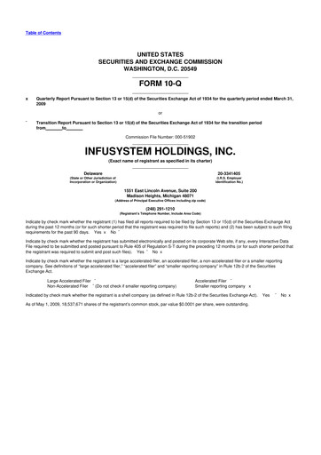 Thumbnail InfuSystem 10-Q Quarterly Report FY 