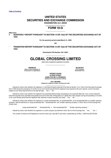 Thumbnail Global Crossing 10-Q Quarterly Report FY 