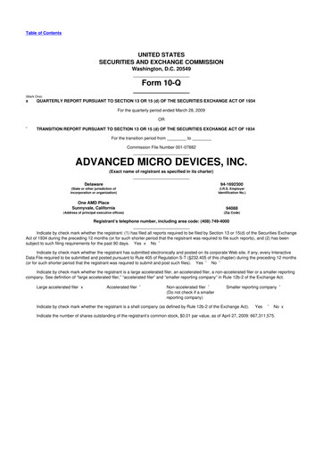Miniature AMD 10-Q Rapport trimestriel  