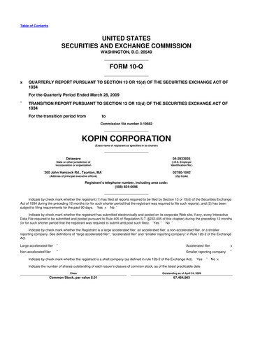 Thumbnail Kopin Corporation
 10-Q Quarterly Report FY 