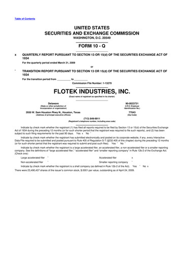 Thumbnail Flotek Industries 10-Q Quarterly Report FY 