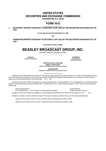 Thumbnail Beasley Broadcast Group
 10-Q Quarterly Report FY 