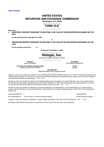 Miniature Hologic 10-Q Rapport trimestriel  