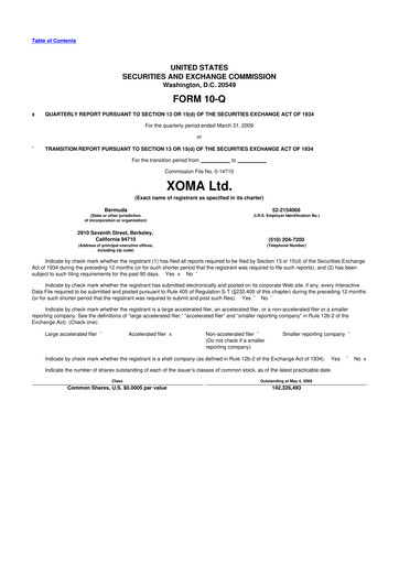 Thumbnail XOMA Royalty 10-Q Quarterly Report FY 