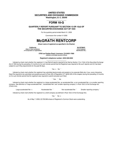 Thumbnail McGrath RentCorp
 10-Q Quarterly Report FY 